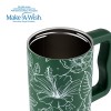 Θερμός tumbler ανοξείδωτο με πλαστικό καλαμάκι "We Care", Sketch Floral 900ml