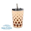 Θερμός ποτήρι με ανοξείδωτο καλαμάκι "We Care", Brown Dots 350ml Θερμός ποτήρι με ανοξείδωτο καλαμάκι "We Care", Brown Dots 350ml
