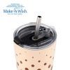 Θερμός ποτήρι με ανοξείδωτο καλαμάκι "We Care", Brown Dots 350ml Θερμός ποτήρι με ανοξείδωτο καλαμάκι "We Care", Brown Dots 350ml