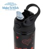 Θερμός μπουκάλι ανοξείδωτο με καλαμάκι "We Care", Love 500ml
