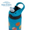 Θερμός μπουκάλι ανοξείδωτο με καλαμάκι "We Care", Color Dots 500ml