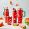 Θερμός tumbler ανοξείδωτο με καλαμάκι "We Care", Watermelon 900ml