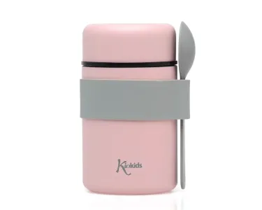 KIOKIDS ΘΕΡΜΟΔΟΧΕΙΟ ΦΑΓΗΤΟΥ 500ml ΡΟΖ ΜΕ ΚΟΥΤΑΛΑΚΙ