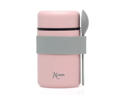 KIOKIDS ΘΕΡΜΟΔΟΧΕΙΟ ΦΑΓΗΤΟΥ 500ml ΡΟΖ ΜΕ ΚΟΥΤΑΛΑΚΙ