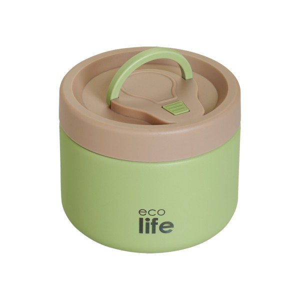 Στρογγυλό Θερμός Φαγητού 650ml | Πράσινο - Eco Life