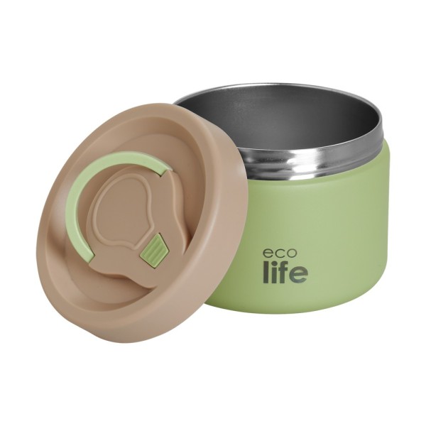 Στρογγυλό Θερμός Φαγητού 650ml | Πράσινο - Eco Life