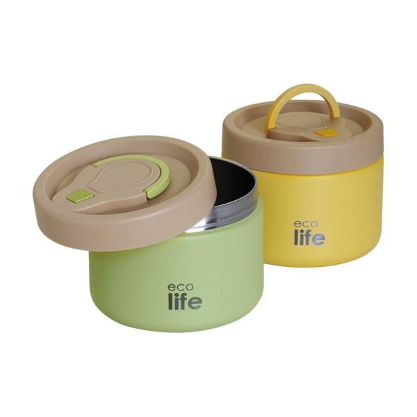 Στρογγυλό Θερμός Φαγητού 650ml | Πράσινο - Eco Life
