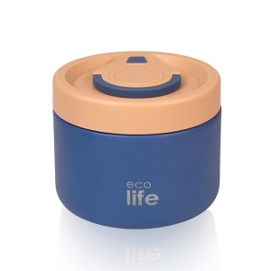 Στρογγυλό Θερμός Φαγητού 650ml μπλε - ECOLIFE