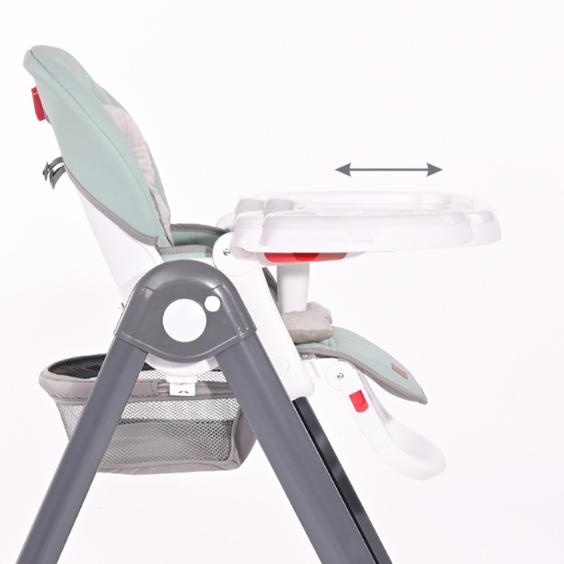 PARTY COOL GREY LEATHER HIGH CHAIR ΚΑΡΕΚΛΑ ΦΑΓΗΤΟΥ