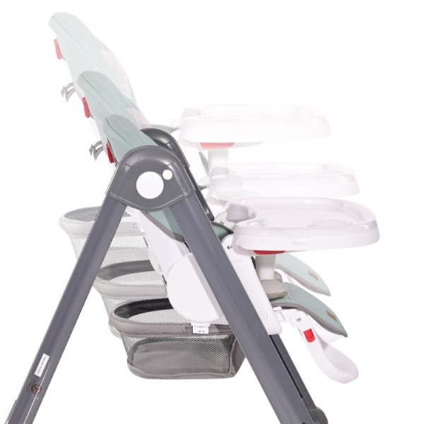 PARTY COOL GREY LEATHER HIGH CHAIR ΚΑΡΕΚΛΑ ΦΑΓΗΤΟΥ