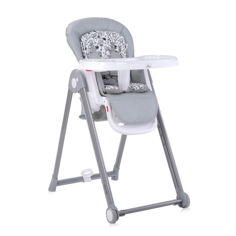 PARTY COOL GREY LEATHER HIGH CHAIR ΚΑΡΕΚΛΑ ΦΑΓΗΤΟΥ