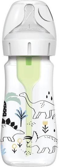 Dr Brown's Options+ Πλαστικό Μπιμπερό Με Φαρδύ Λαιμό Natural Flow 270ml Baby Dino