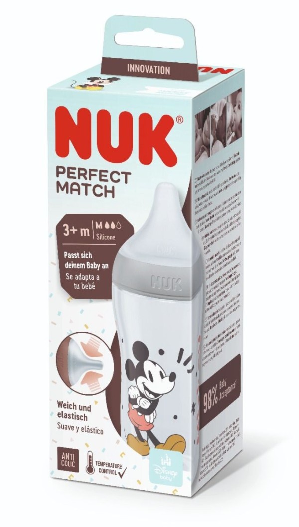 Μπιμπερό Πλαστικό Perfect Match PP 260ml Mickey Temperature Control