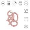 MINI MONKEY TEETHER - DUSTY PINK - Matchstick Monkey