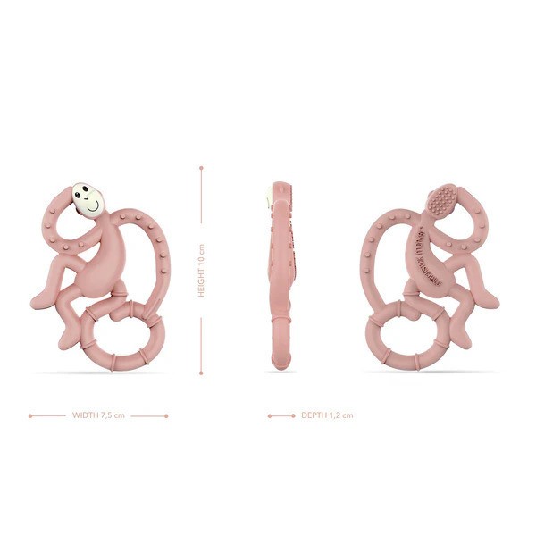 MINI MONKEY TEETHER - DUSTY PINK - Matchstick Monkey