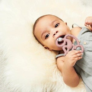 MINI MONKEY TEETHER - DUSTY PINK - Matchstick Monkey MINI MONKEY TEETHER - DUSTY PINK - Matchstick Monkey
