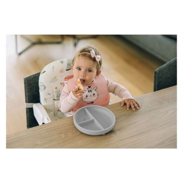 FREE ON ΠΙΑΤΟ ΣΙΛΙΚΟΝΗΣ ΜΕ ΧΩΡΙΣΜΑΤΑ GREY BABY LED WEANING