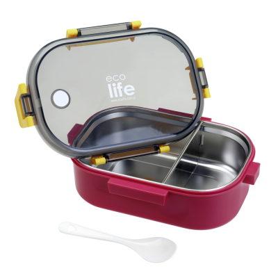 ΦΑΓΗΤΟΔΟΧΕΙΟ ΜΕ ΧΩΡΙΣΜΑ 900ml- DEEP ROSE