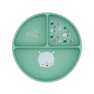 Sassi πιάτο σιλικόνης LFGB με χωρίσματα Baby led weaning  bear