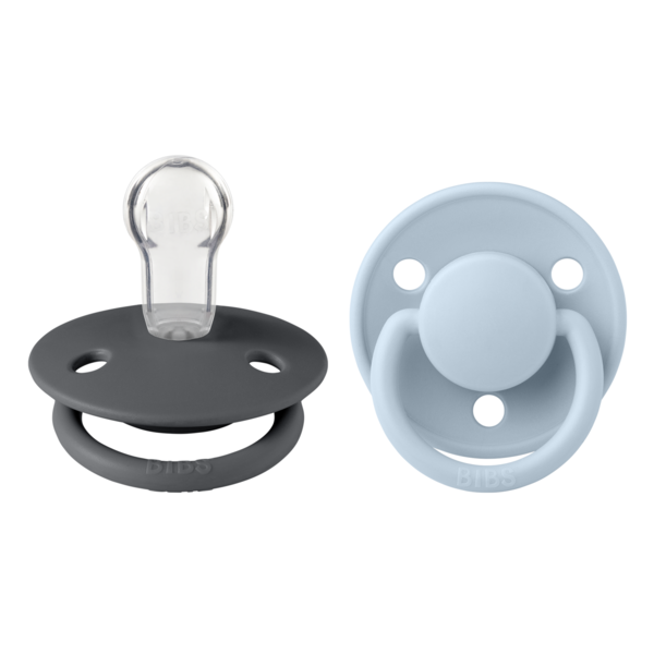 BIBS ΠΙΠΙΛΕΣ DE LUX SILICONE 2ΤΜΧ ONESIZE IRON/BABY BLUE