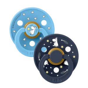 Bibs Colour Fusion Σετ Στρογγυλές Πιπίλες Latex 2 τμχ Νο2 6-18 Μηνών Baby Blue / Petrol