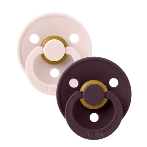 Bibs Πιπίλες Colour Round 2τμχ Latex No2 6m+ Petal/Plum