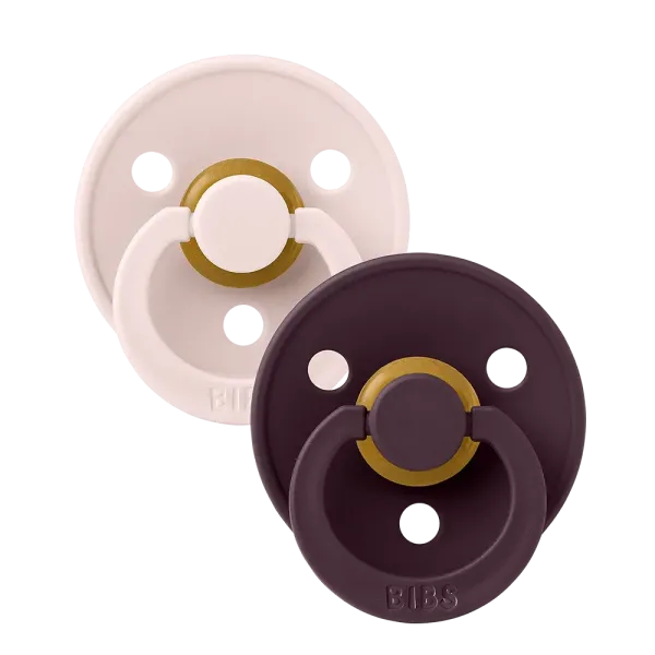 Bibs Πιπίλες Colour Round 2τμχ Latex No2 6m+ Petal/Plum
