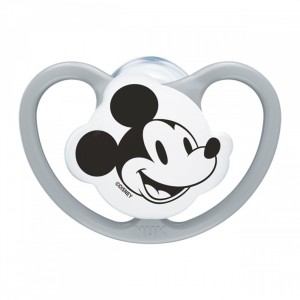 NUK ΨΕΥΔΟ/ΤΡΟ ΣΙΛΙΚ.PERFECT MATCH AIR MICKEY ΜΕΓ.1 1/ΤΕΜ ΜΕ ΘΗΚΗ GREY