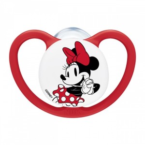 NUK ΨΕΥΔΟ/ΤΡΟ ΣΙΛΙΚ.PERFECT MATCH AIR MINNIE ΜΕΓ.1 1/ΤΕΜ ΜΕ ΘΗΚΗ RED