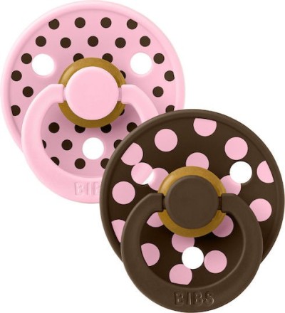 Πιπίλες STUDIO Colour 2 Τεμάχια Polka - Baby Pink/Mocha - No 2