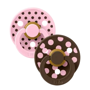 Πιπίλες STUDIO Colour 2 Τεμάχια Polka - Baby Pink/Mocha - No 2