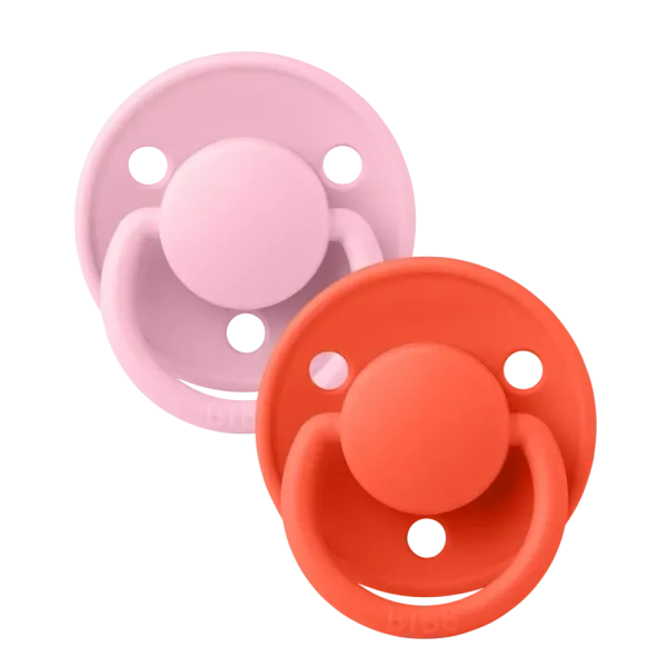 Πιπίλες BIBS DE LUX SILICONE ONE SIZE baby pink/tango