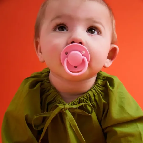 Πιπίλες BIBS DE LUX SILICONE ONE SIZE baby pink/tango