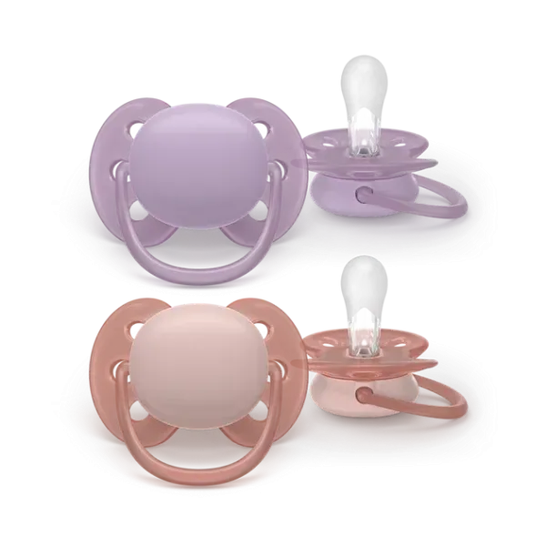 Πιπίλα Ultra Soft (PACIFIER), 6-18 μηνών, Μώβ/σκούρο ρόζ, χωρίς BΡΑ