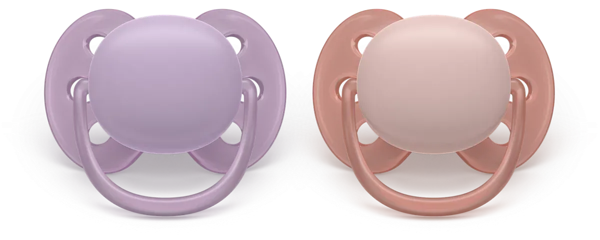 Πιπίλα Ultra Soft (PACIFIER), 6-18 μηνών, Μώβ/σκούρο ρόζ, χωρίς BΡΑ