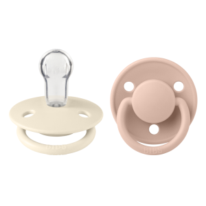 BIBS ΣΕΤ ΠΙΠΙΛΕΣ 2ΤΜΧ – DE LUX – IVORY/BLUSH – ΣΤΡΟΓΓΥΛΗ/ΣΙΛΙΚΟΝΗ ONESIZE