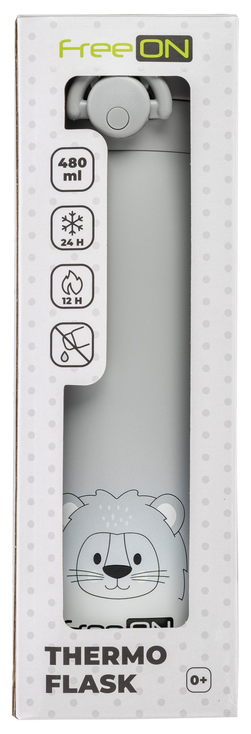 FREE ON ΘΕΡΜΟΣ ΝΕΡΟΥ 480ml LION GREY THERMO FLASK