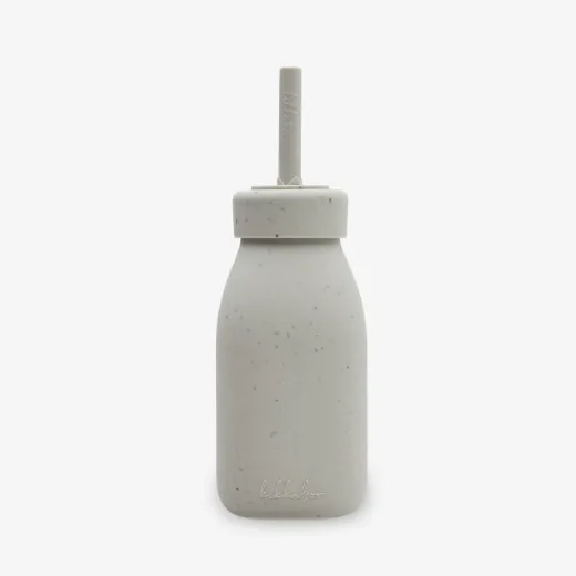 Bottle with straw Platinum Silicone Sand