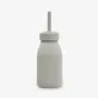 Bottle with straw Platinum Silicone Sand