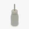 Bottle with straw Platinum Silicone Sand