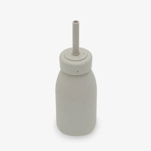 Bottle with straw Platinum Silicone Sand