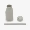 Bottle with straw Platinum Silicone Sand