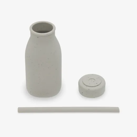 Bottle with straw Platinum Silicone Sand