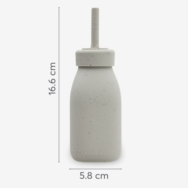 Bottle with straw Platinum Silicone Sand
