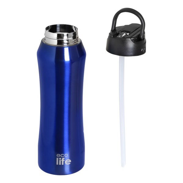 ΜΕΤΑΛΛΙΚΟ ΘΕΡΜΟΣ 550ml - ΜΠΛΕ ΜΕ ΚΑΛΑΜΑΚΙ