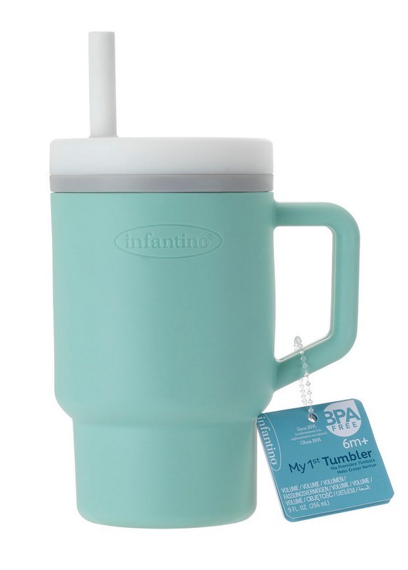 My 1st Tumbler - Cool Mint κύπελο με καλαμάκι σιλικόνης 260 ml - INFANTINO