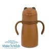 Θερμός μπουκάλι ανοξείδωτο "We Care", Brown Bear 300ml - NAVA