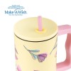 Θερμός tumbler ανοξείδωτο με πλαστικό καλαμάκι "We Care", Cream Floral 900ml - NAVA