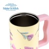 Θερμός tumbler ανοξείδωτο με πλαστικό καλαμάκι "We Care", Cream Floral 900ml - NAVA