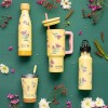 Θερμός tumbler ανοξείδωτο με πλαστικό καλαμάκι "We Care", Cream Floral 900ml - NAVA